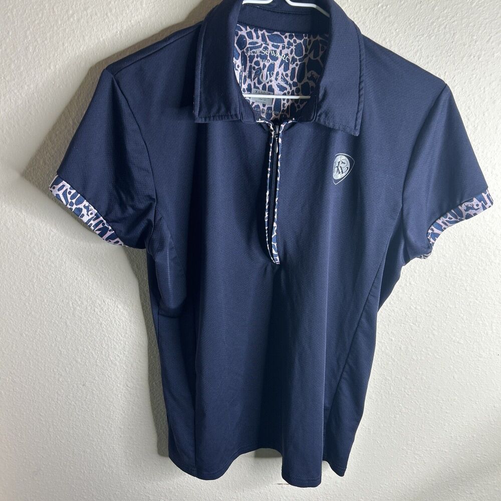 Horseware Ireland Shirt Womens XL Black UK 16 Sun Top Equestrian Horseback